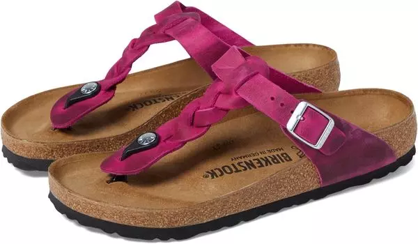 Шлепанцы Gizeh Braided - Oiled Leather Birkenstock, цвет Festival Fuchsia Oiled Leather