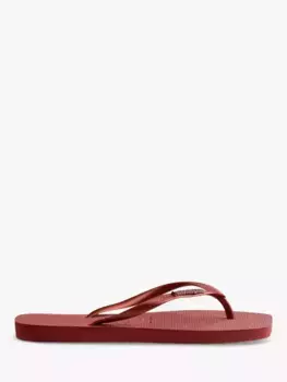 Шлепанцы Havaianas Square Toe Metallic Logo, цвет mahogany