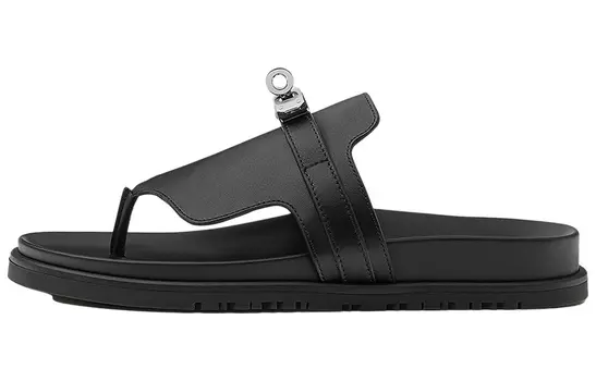 Женские шлепанцы Hermes Empire, черный