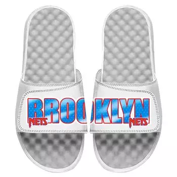 Шлепанцы ISlide Brooklyn Nets, белый