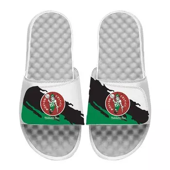 Шлепанцы ISlide x Mitchell & Ness Boston Celtics, белый
