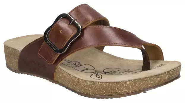 Шлепанцы Josef Seibel "Tonga 77", платформа, летняя обувь, тапочки с пряжкой, цвет Camelfarben