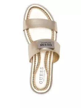 Шлепанцы Keily с эффектом металлик Guess Factory, золото