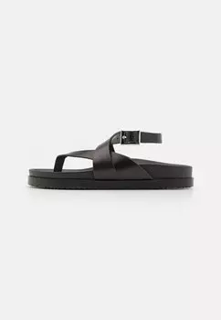 Шлепанцы LEATHER Zign, цвет black