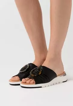 Шлепанцы на плоской подошве SLIDES Caprice, цвет black