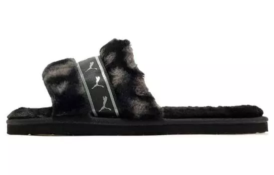 Шлепанцы и сланцы PUMA Fluff Remix Animal Bx 'Black Grey' Women's