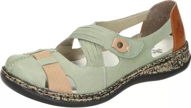 Шлепанцы rieker Komfort, цвет mint/beige/cayenne