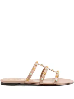Шлепанцы Rockstud Valentino Garavani, нейтральный