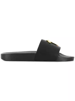 Шлепанцы с логотипом Giuseppe Zanotti, черный