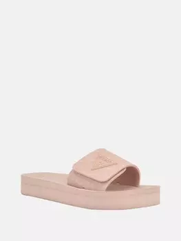 шлепанцы с логотипом вечеринки Guess Factory, цвет Light Pink