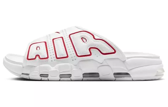 Шлепанцы унисекс Nike Air More Uptempo, White/Red