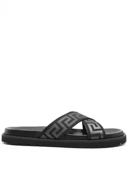 Шлепанцы Versace Greca, черный