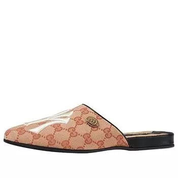 Шлепанцы (WMNS) Gucci NY Yankees x Princetown G 'Brown'