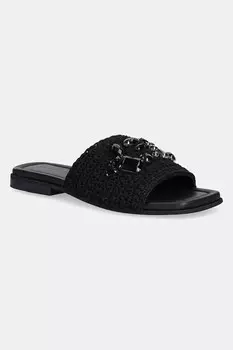 Шлепанцы Woven Strap Stones с плетеными ремешками Inuikii, черный