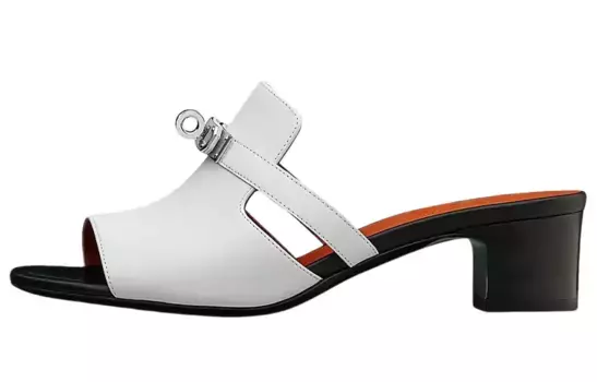 Шлепанцы женские белые Hermes