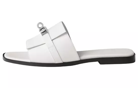 Шлепанцы женские белые Hermes
