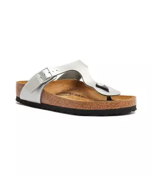 Шлепанцы женские Birkenstock на пробковой подошве, серебряный