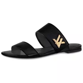 Шлепанцы женские черные Louis Vuitton
