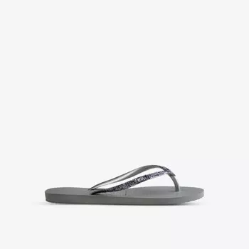 Шлепанцы женские Havaianas с блестками, серый