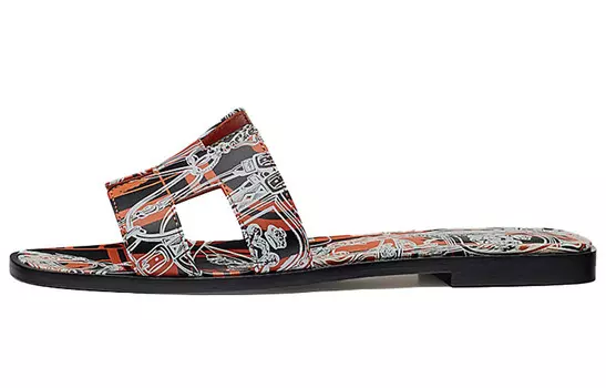 Шлепанцы женские Hermes, разноцветный
