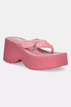 Шлепки Whitney Velour Y2K на платформе Juicy Couture, розовый