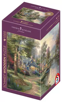 Шмидт, Пазл PQ THOMAS KINKADE Городок у реки (деревянный), 1000 шт. Schmidt