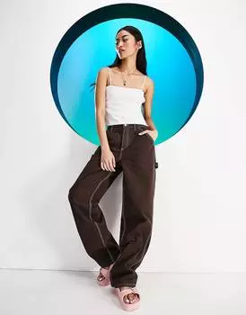 Шоколадные брюки карго ASOS DESIGN Circular Design