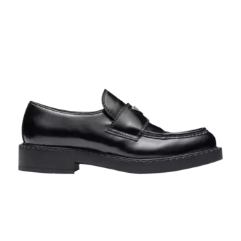 Шоколадные лоферы Prada, черный