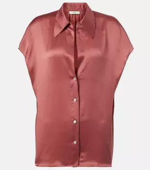 Шёлковая атласная блузка Vince, Peony Wood