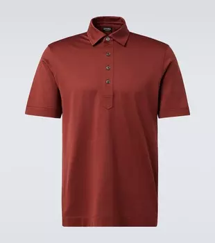 Шёлковая и хлопковая поло Zegna, Terracotta