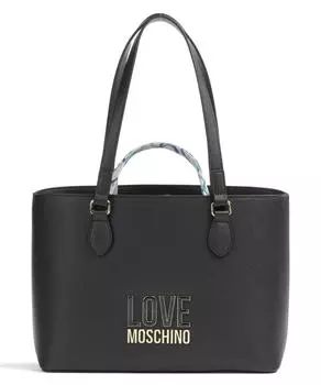 Шоппер с логотипом Jelly из искусственной кожи Love Moschino, черный