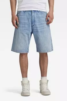 Шорты-Бермуды из потертого денима G-Star Raw, синий