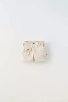 Шорты cargo бермуды Zara, бежевый
