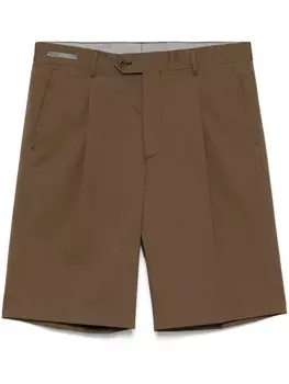 Шорты-чиносы Corneliani со складками, коричневый