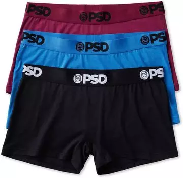 Шорты для мальчиков с принтом PSD, цвет Multi/Tones Mdl Sld Boyshorts 3-Pack