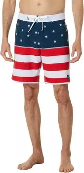 Шорты для плавания Hyperfreak Mysto с зубчатым флагом 19 дюймов O'Neill, цвет Red/White/Blue