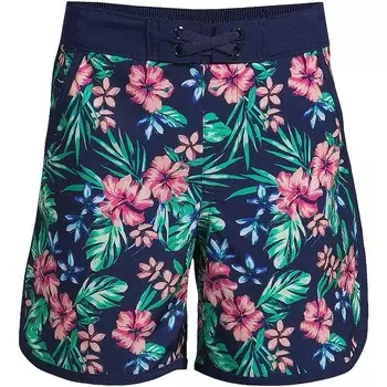 Шорты для плавания Lands' End Active для мальчиков 2–20 лет, цвет Navy Rosella Floral