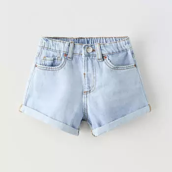 Шорты джинсовые Zara Bermuda, голубой