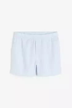 Шорты H&M Regular Fit Linen, светло-голубой