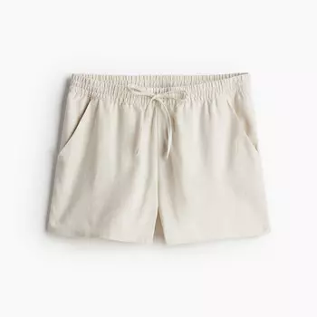 Шорты H&M Linen-blend Pull-on, светло-бежевый