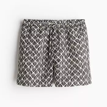 Шорты H&M Linen-blend Pull-on, черный