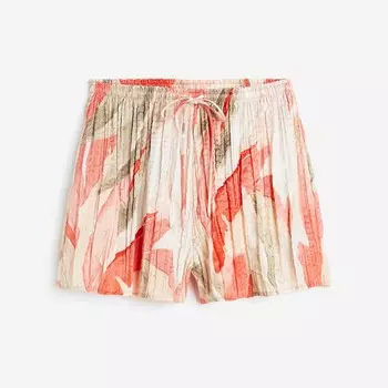 Шорты H&M Printed Satin, кораловый