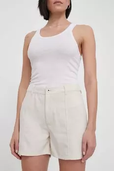 Шорты из смесового льна Pepe Jeans, бежевый