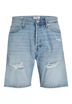 Шорты Jack & Jones с эффектом потертости, светло-голубой
