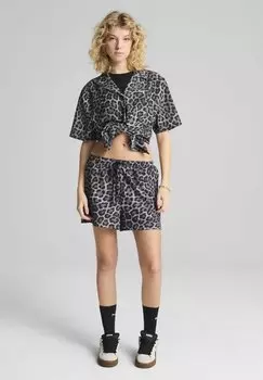 Шорты LEO LUXE MIT ALLOVER-PRINT Puma, черный