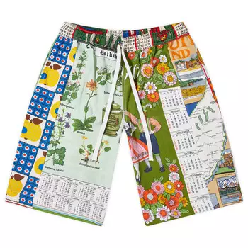 Шорты Marine Serre Regenerated Household Linen Calendar Bermuda Sh, цвет Multi