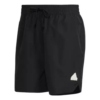 Шорты men's solid color casual logo straight sports shorts black Adidas, мультиколор