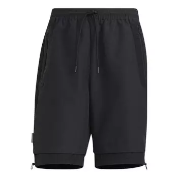 Шорты men's solid color pocket lacing sports shorts black Adidas, мультиколор