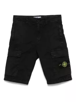 Шорты с рисунком компаса Stone Island Junior, черный