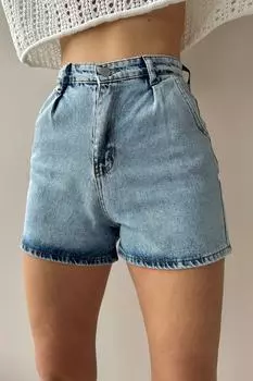 Шорты – синие – нормальная талия Trend Alaat Stili, синий